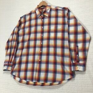Alan Flusser‎ Plaid Button-Down Shirt Long Sleeve 100% Cotton Men's L